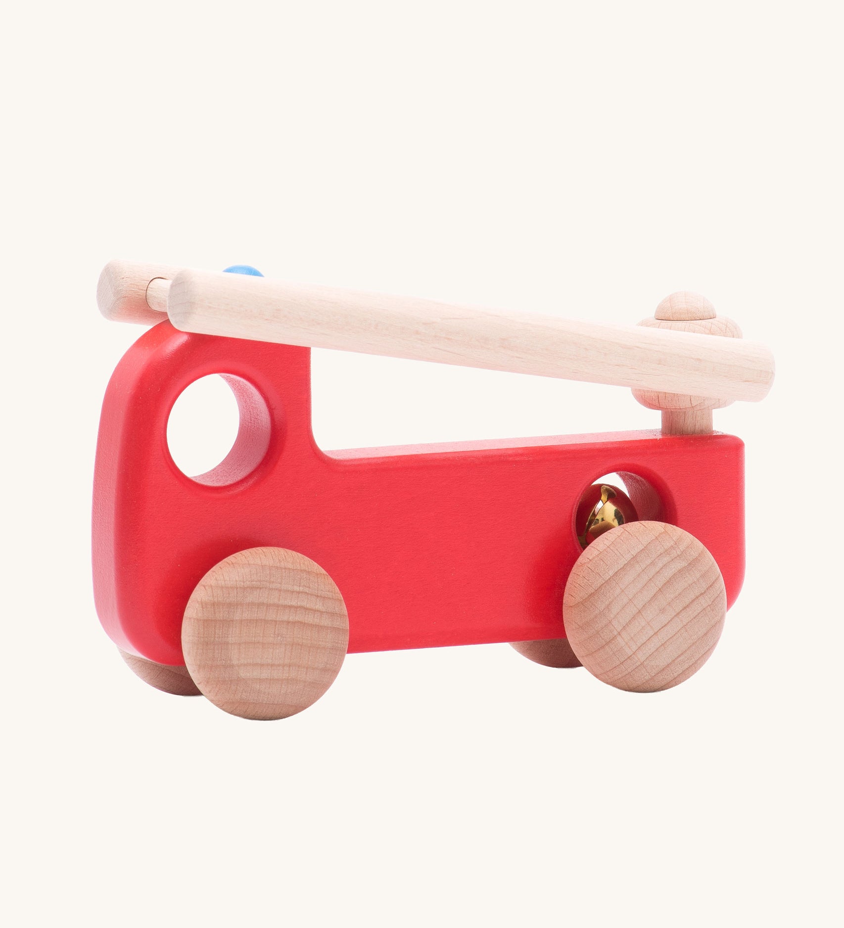 Bajo Wooden Toy Fire Engine, shown with the ladder down. These heirloom quality toys by Bajo are part of a wide range of wooden toys available here at Babipur. 