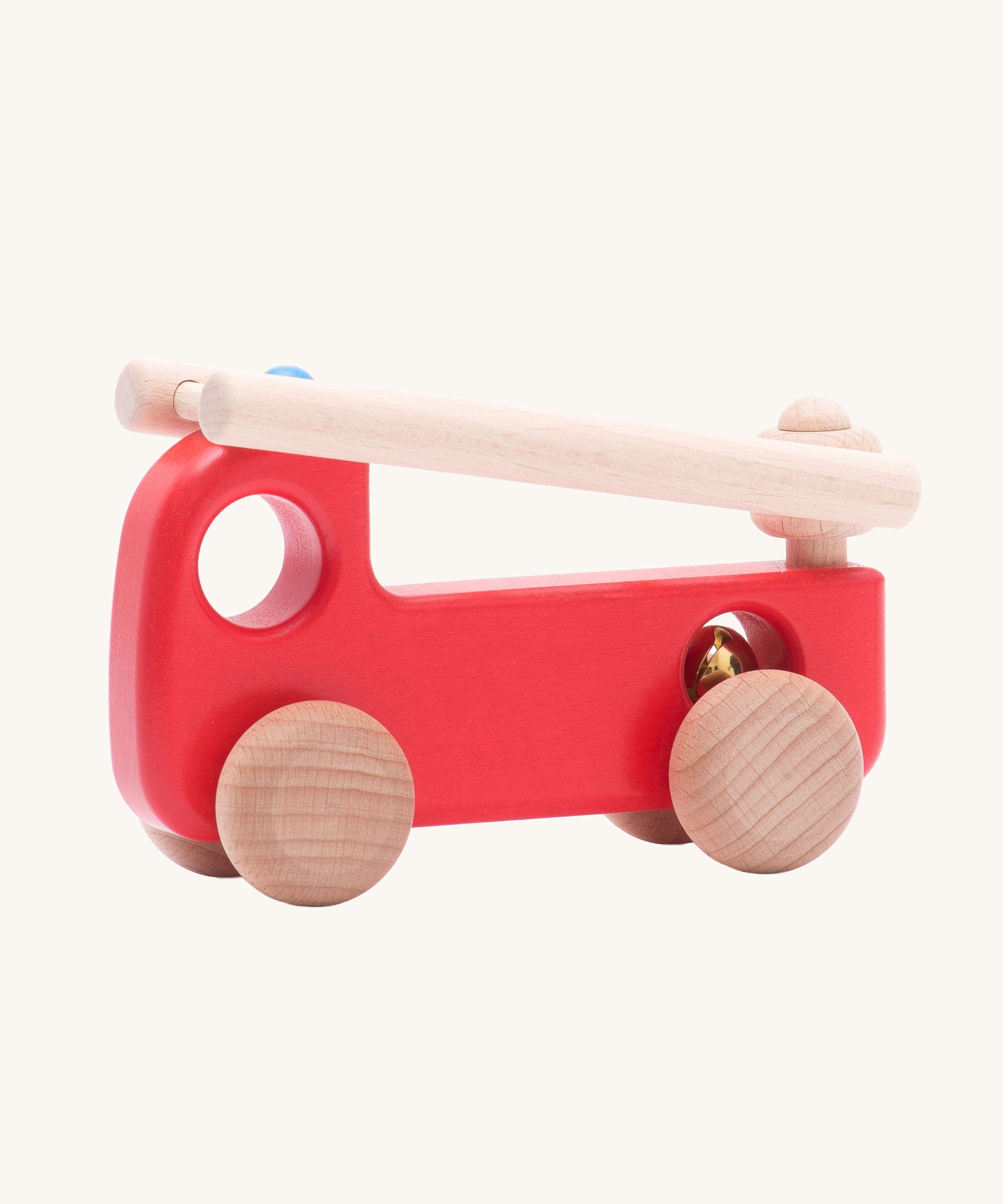 Bajo Wooden Toy Fire Engine, shown with the ladder down. These heirloom quality toys by Bajo are part of a wide range of wooden toys available here at Babipur. 