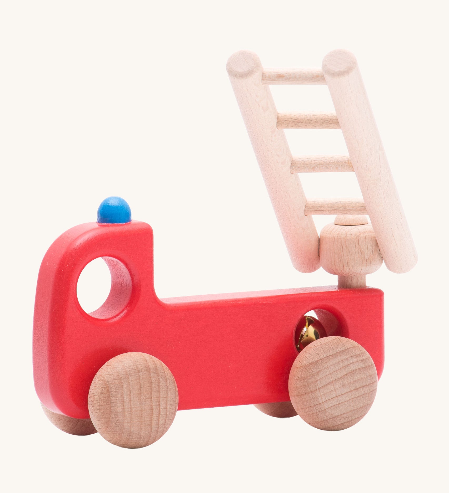 Bajo Wooden Toy Fire Engine, shown with the ladder up. These heirloom quality toys by Bajo are part of a wide range of wooden toys available here at Babipur. 