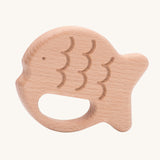 Bajo Fish Teether wooden fish shaped teetehr toy. These heirloom quality toys by Bajo are part of a wide range of wooden toys available here at Babipur. 
