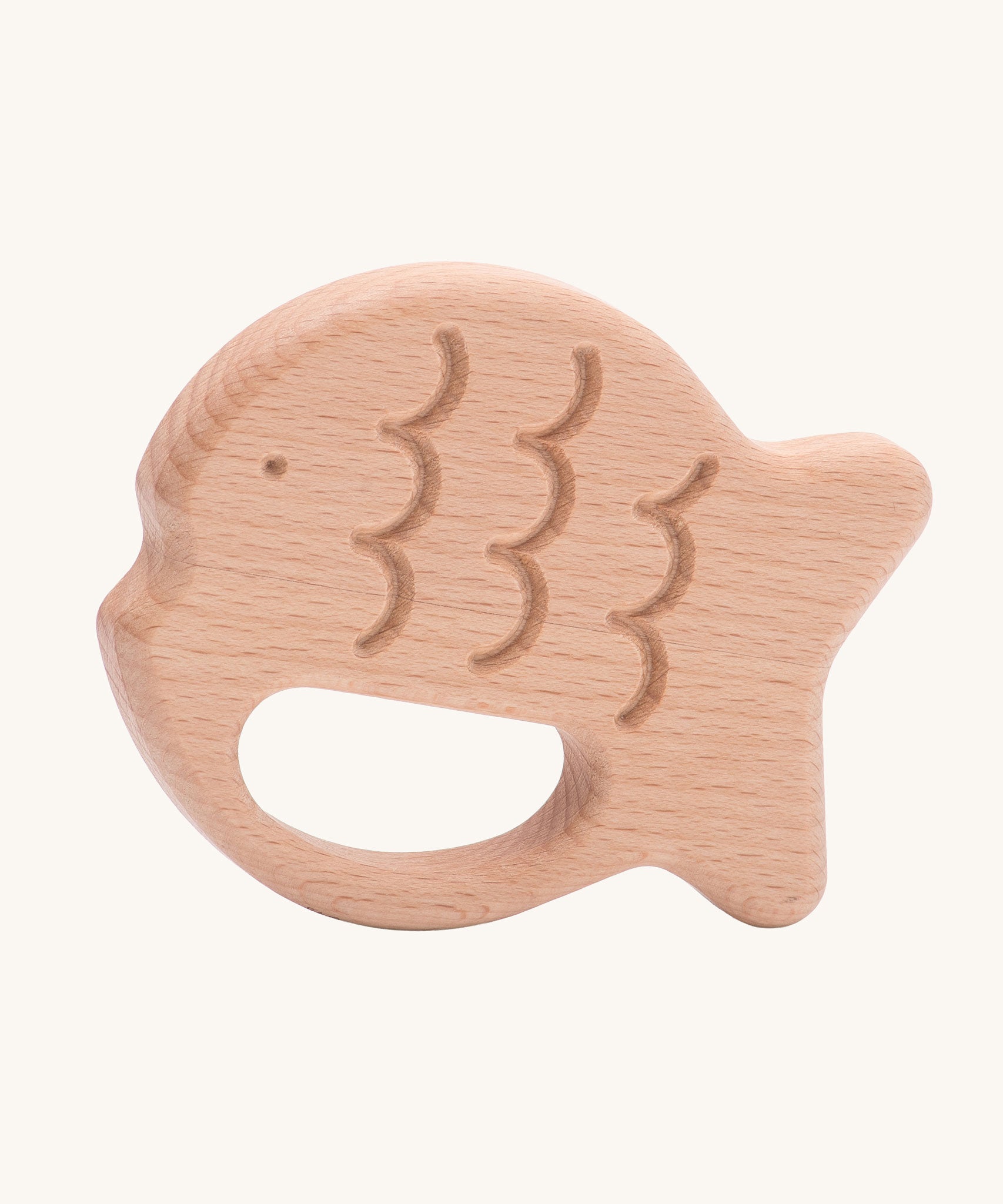 Bajo Fish Teether wooden fish shaped teetehr toy. These heirloom quality toys by Bajo are part of a wide range of wooden toys available here at Babipur. 
