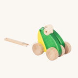 Bajo Green Double Frogs pull along toy. These heirloom quality toys by Bajo are part of a wide range of wooden toys available here at Babipur.