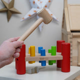 Bajo Hammering Board wooden toy. These heirloom quality toys by Bajo are part of a wide range of wooden toys available here at Babipur.