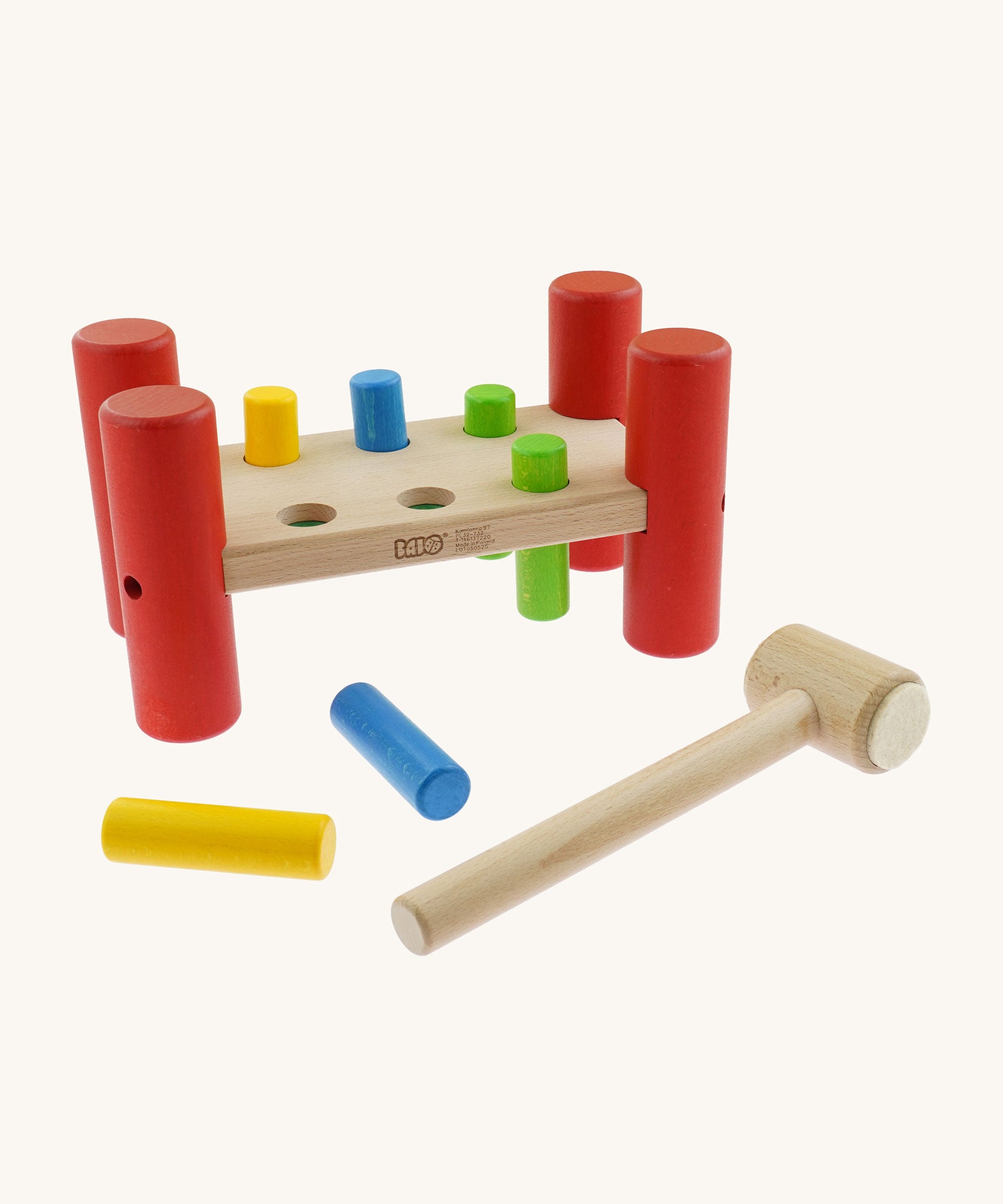 Bajo Hammering Board wooden toy. These heirloom quality toys by Bajo are part of a wide range of wooden toys available here at Babipur.