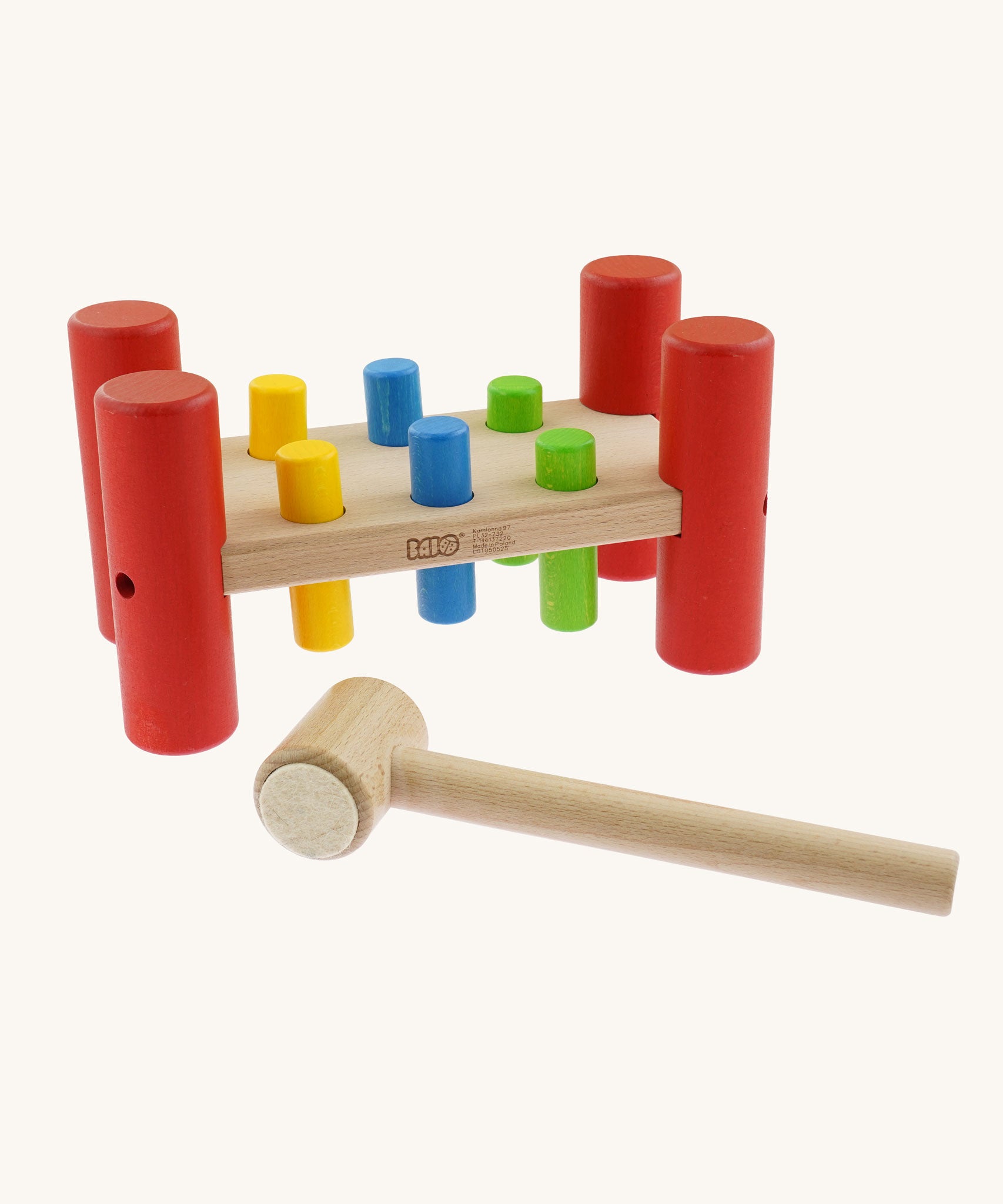 Bajo Hammering Board wooden toy. These heirloom quality toys by Bajo are part of a wide range of wooden toys available here at Babipur.