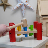 Bajo Hammering Board wooden toy. These heirloom quality toys by Bajo are part of a wide range of wooden toys available here at Babipur.