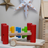Bajo Hammering Board wooden toy. These heirloom quality toys by Bajo are part of a wide range of wooden toys available here at Babipur.