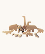 Bajo Jungle Puzzle with a Black print. The animal shaped pieces are plain one side and have a black pattern on the other.  These heirloom quality toys by Bajo are part of a wide range of wooden toys available here at Babipur. 