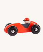 Red Bajo wooden LR car. The car is a part of a wide range of Bajo wooden toy vehicles available at Babipur.