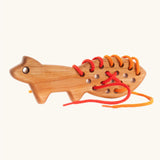 Bajo natural lacing fox threading toy.