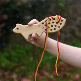 Bajo natural lacing fox in a child's hand in the Babipur garden.