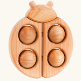 A Bajo Natural wooden Ladybird Teether baby toy. These heirloom quality toys by Bajo are part of a wide range of wooden toys available here at Babipur. 