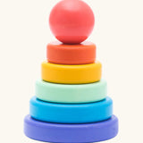Bajo pastel stacker pyramid wooden stacking toy.