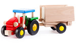 The Bajo wooden tractor and Trailer toy