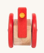 Bajo Red Wobbling Chicken. A red push along wooden chicken toy that bob up and down when pushed along.  These heirloom quality toys by Bajo are part of a wide range of wooden toys available here at Babipur.