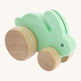 Bajo Mint Small wooden Rabbit toy on wheels. These small wooden rabbits are part of a wide range of wooden toys available at Babipur. 