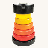 Bajo Stacking Tower in the red rook colour way. This stacking toy is part of a large range of wooden toys for babies and children available at Bbaipur. 