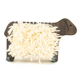 Bajo eco-friendly black oak wooden weaving sheep toy stood up on a white background