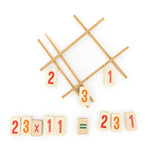 Bajo eco-friendly wooden maths learning set laid out on a white background