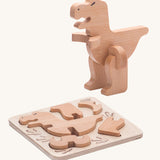 Bajo t-rex dinosaur wooden puzzle and sorter toy. These heirloom quality toys by Bajo are part of a wide range of wooden toys available here at Babipur. 