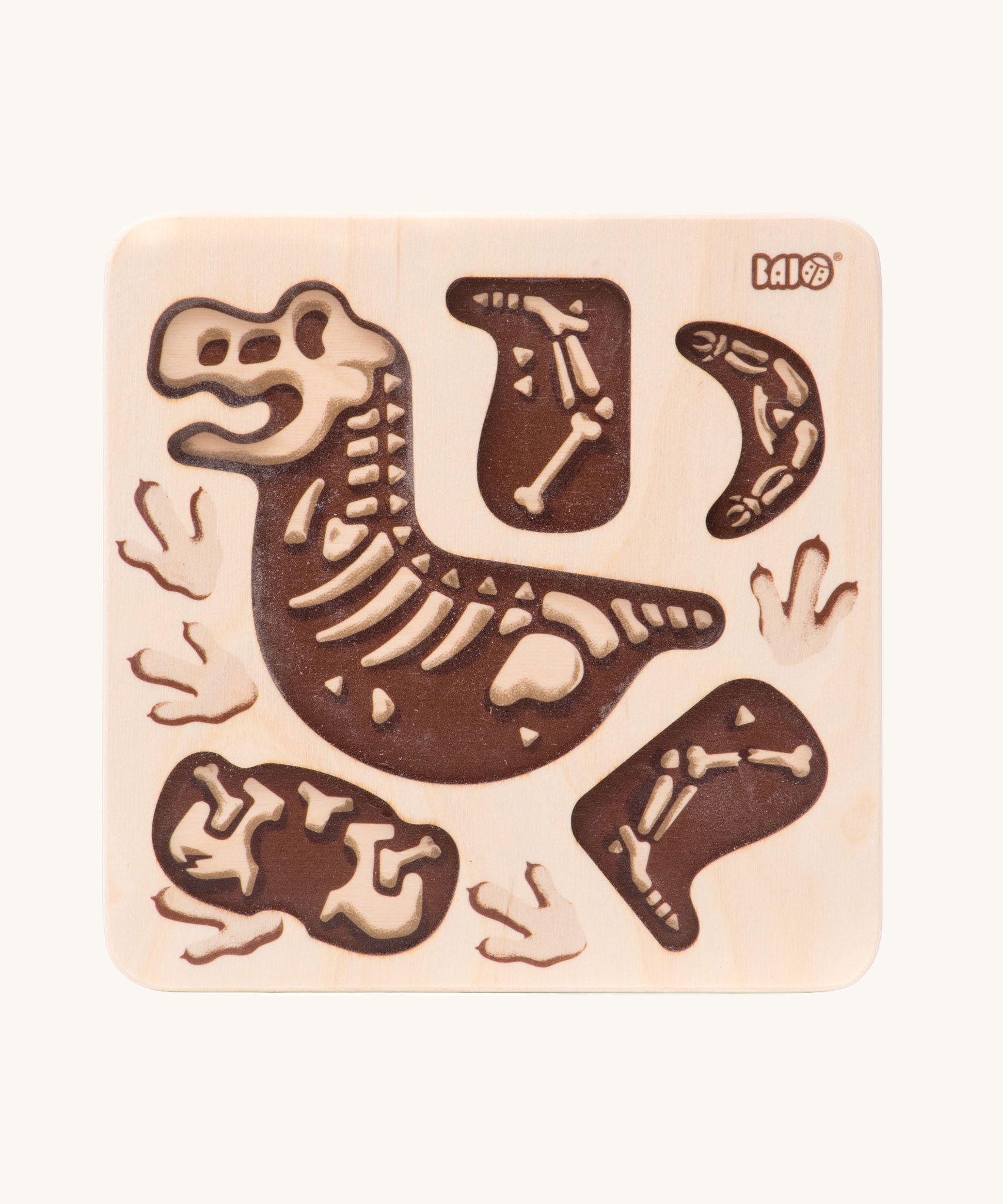 Bajo t-rex dinosaur wooden puzzle and sorter toy. These heirloom quality toys by Bajo are part of a wide range of wooden toys available here at Babipur. 