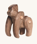 Tobe wooden toy gorilla figure. This gorilla figure has movable joints. The Tobe collection is made by Bajo known or their heirloom quality wooden toys which are available at Babipur. 