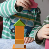 Bajo 43 wooden building blocks. 43 blocks. Toddler stacking coloured blocks
