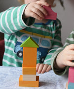 Bajo 43 wooden building blocks. 43 blocks. Toddler stacking coloured blocks