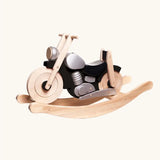 Bajo Toys wooden motorcycle rocking ride on in black. 