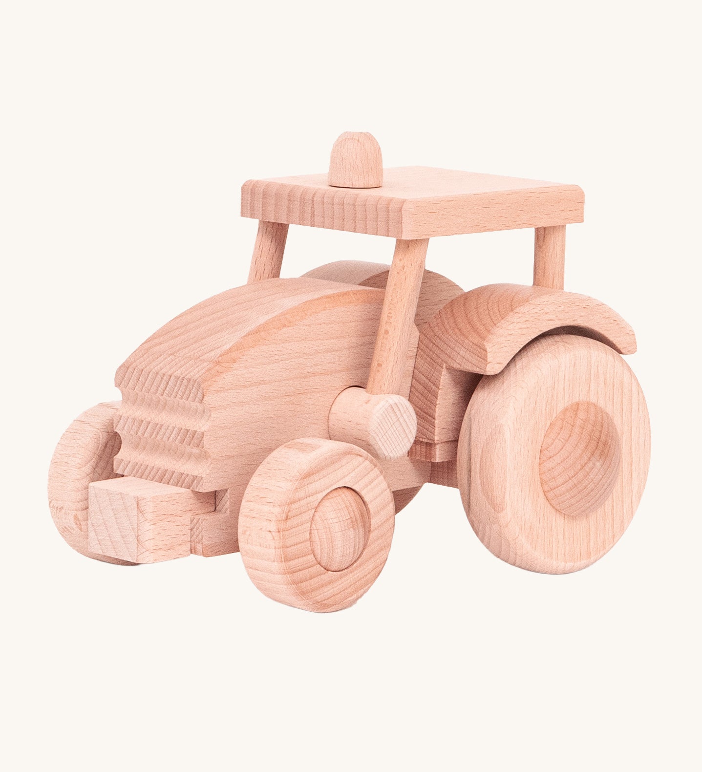 A wooden toy tractor built from the Bajo DIY Tractor kit. These heirloom quality toys by Bajo are part of a wide range of wooden toys available here at Babipur. 