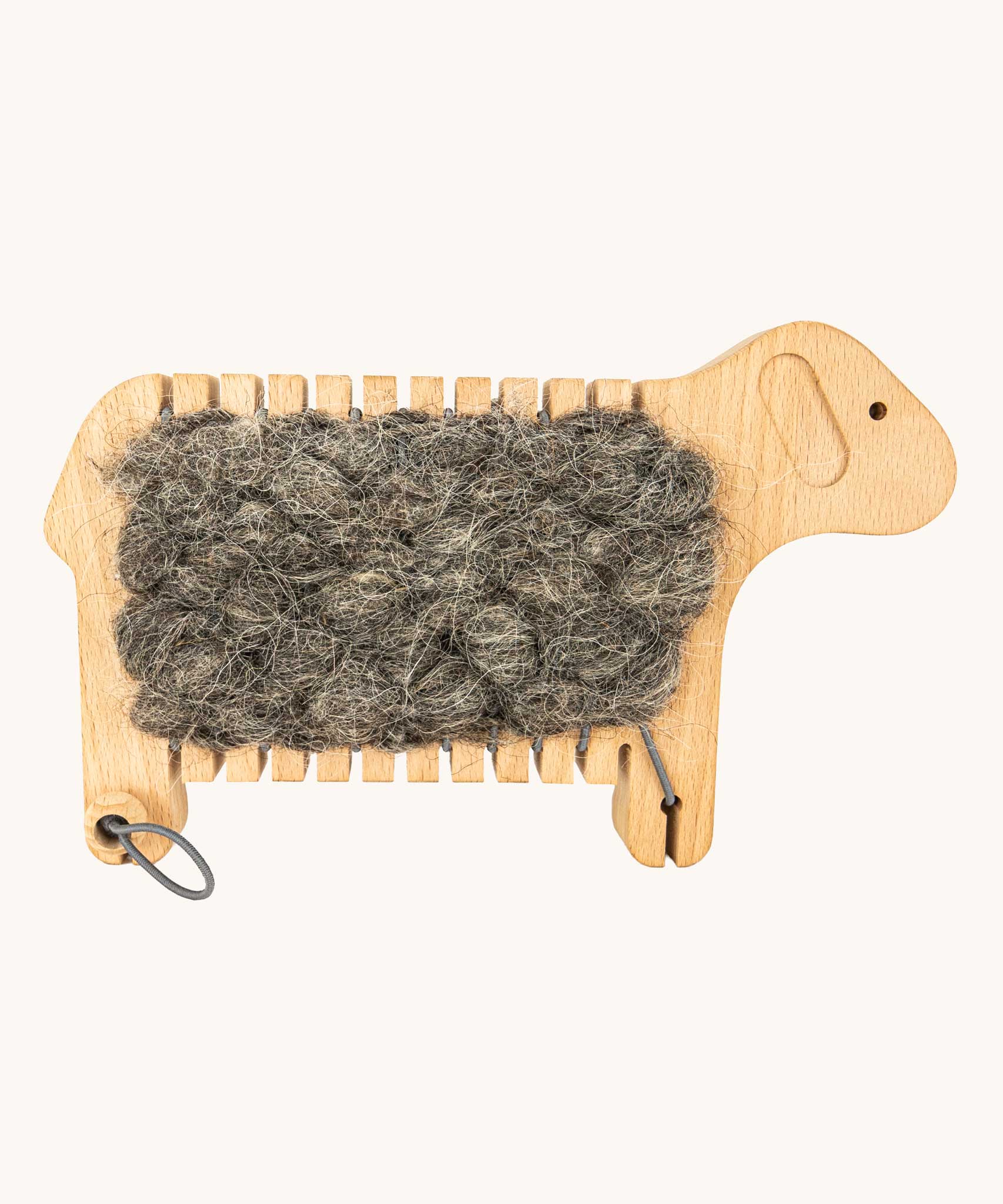 Bajo Weaving Sheep Loom in a Natural wood. The set contains all that you need to create your very  own wooly sheep.