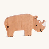 The rhino from the Bajo Wild Animals Jungle Set. A collection of wooden jungle themed animals. These heirloom quality toys by Bajo are part of a wide range of wooden toys available here at Babipur. 