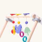 Bajo Wooden Baby Gym with three wooden hanging toys. These heirloom quality toys by Bajo are part of a wide range of wooden toys available here at Babipur. 