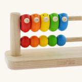 Bajo Sparrow Abacus wooden toy. This abacus has 5 little birds and 5 round counters. These heirloom quality toys by Bajo are part of a wide range of wooden toys available here at Babipur.
