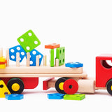 Bajo Large Red Cargo Truck & Wooden Shape Sorter Toy