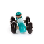 Bajo Wooden Toy Steering Racing Car - Blue front view