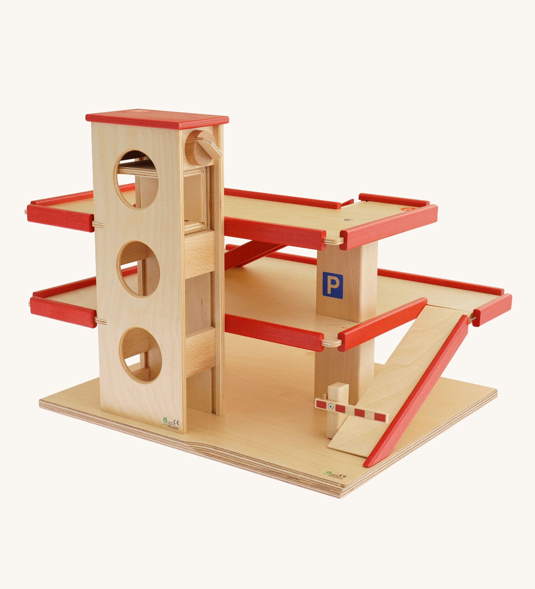 Beck Holzspielzeug Wooden Multi-Storey Car Park for Toy Cars. This wooden toy car park is part of a wide range of toy vehicles and accessories avaialble at Babipur.