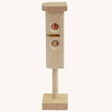 Beck Holzspielzeug Wooden Traffic Light Toy. The side featured the stop and go light for pedestrians. This wooden traffic light is part of a wide range of toy vehicles and accessories available at Babipur.