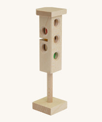 Beck Holzspielzeug Wooden Traffic Light Toy. One side features the red, amber and green lights and one features a stop and go light for pedestrian. This wooden traffic light is part of a wide range of toy vehicles and accessories available at Babipur.