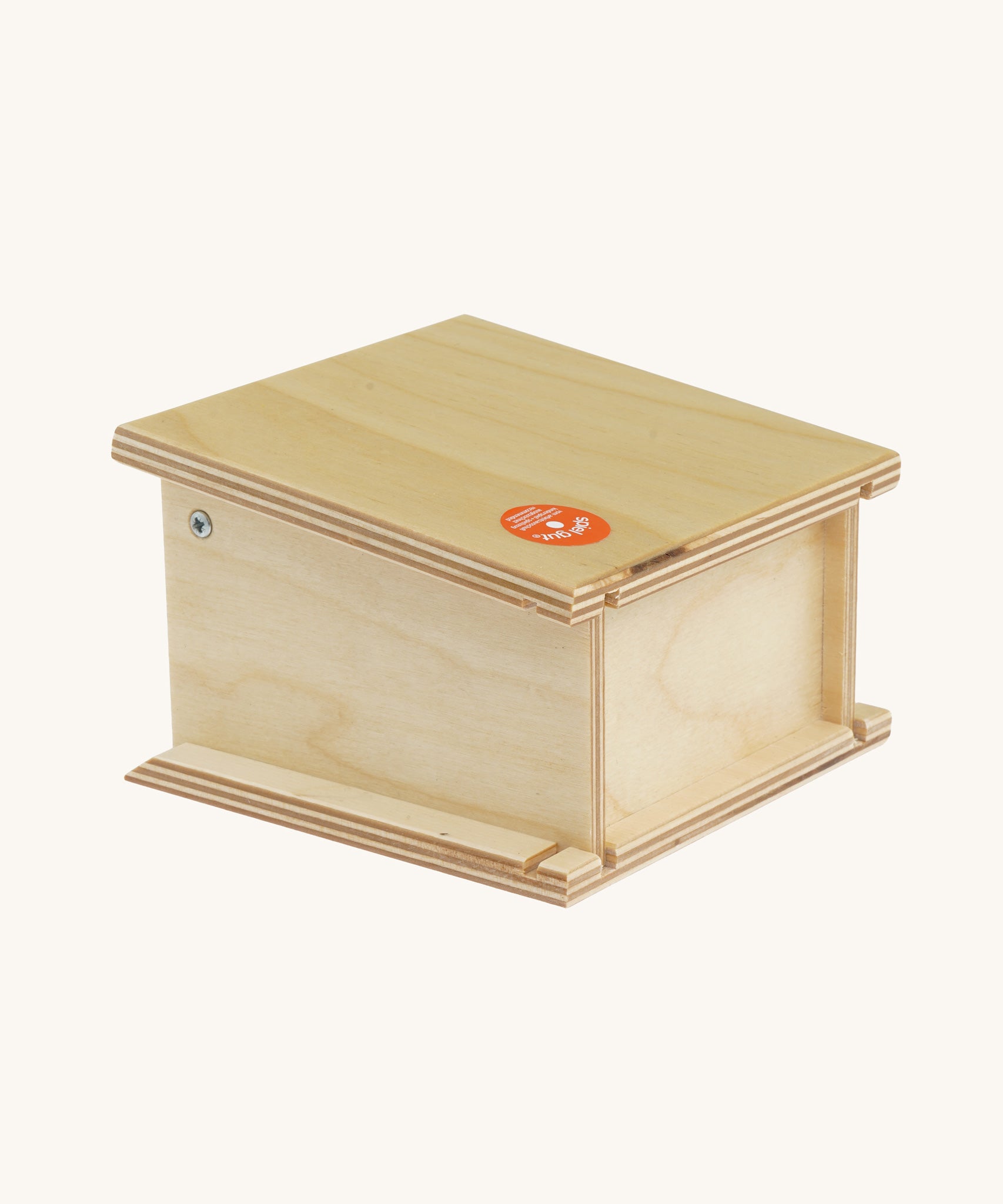 A side view of the Beck Holzspielzeug Wooden Small Toy Car Garage showing the side and back of the garage. This wooden toy car garage is part of a wide range of toy vehicles and accessories available at Babipur.