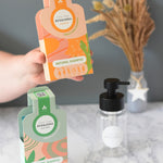  The orange packet on the left is sanddorn scented the green one on the right is aloe vera scented. 