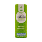 Ben & Anna eco-friendly 40g paper deodorant stick in the persian lime scent on a white background