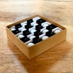 Billes & Co mini marbles old school set on a wooden worktop