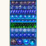 Billes & Co Yelena Matriochka doll inspired marbles in shades of blues and greens