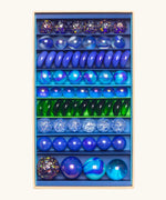 Billes & Co Yelena Matriochka doll inspired marbles in shades of blues and greens