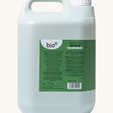A side view of theA 5L bottle of the Bio-D handwash in rosemary & thyme fragrance. Features a handle for easy carrying.
