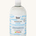 Front view of Bio-D Fragrance-Free Hair Conditioner in a clear 500ml bottle, with blue wave label and Allergy UK approved logo.