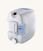 Bio-D 20 litre Fragrance Free washing up liquid refill in a reusable closed loop container, labelled and ready for bulk use, part of the sustainable refill system available at Babipur.