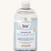 Front view of Bio-D Fragrance-Free Shampoo in a clear 500ml bottle, showing blue wave label design and Allergy UK approved logo.