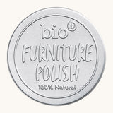 The front of the aluminium tin holding the Bio-D 100% natural furniture polish available at Babipur.